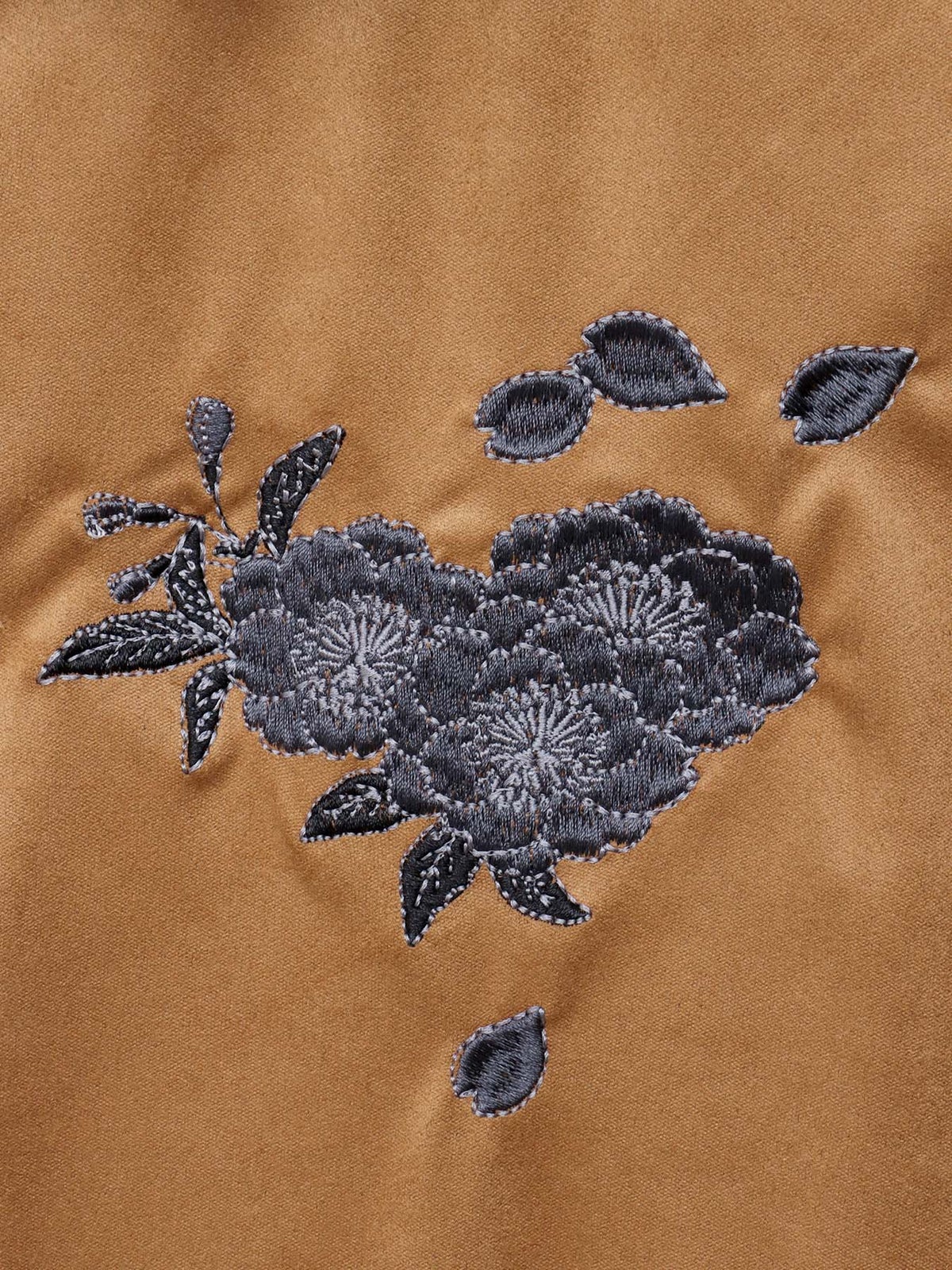 【雅結】桜刺繍和生地遣いフェイクスウェードZIPパーカー