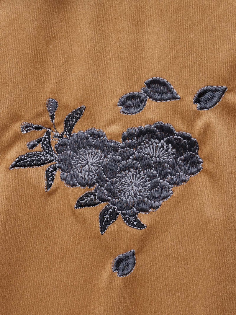 【雅結】桜刺繍和生地遣いフェイクスウェードZIPパーカー