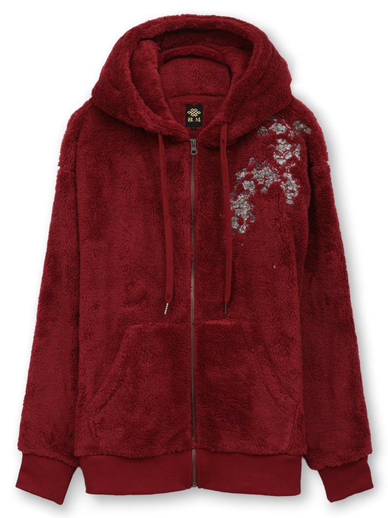 【雅結】桜刺繍ZIPパーカーアンサンブル