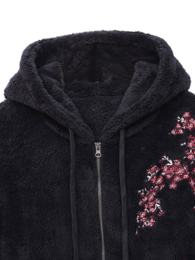 【雅結】桜刺繍ZIPパーカーアンサンブル