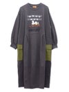 【JUICY×PEANUTS】“VINTAGE SNOOPY”異素材切替 総刺繍バルーンワンピース〔Lady's〕〔別注〕