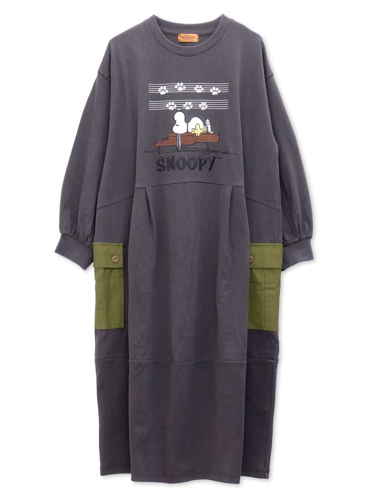 【JUICY×PEANUTS】“VINTAGE SNOOPY”異素材切替 総刺繍バルーンワンピース〔Lady's〕〔別注〕