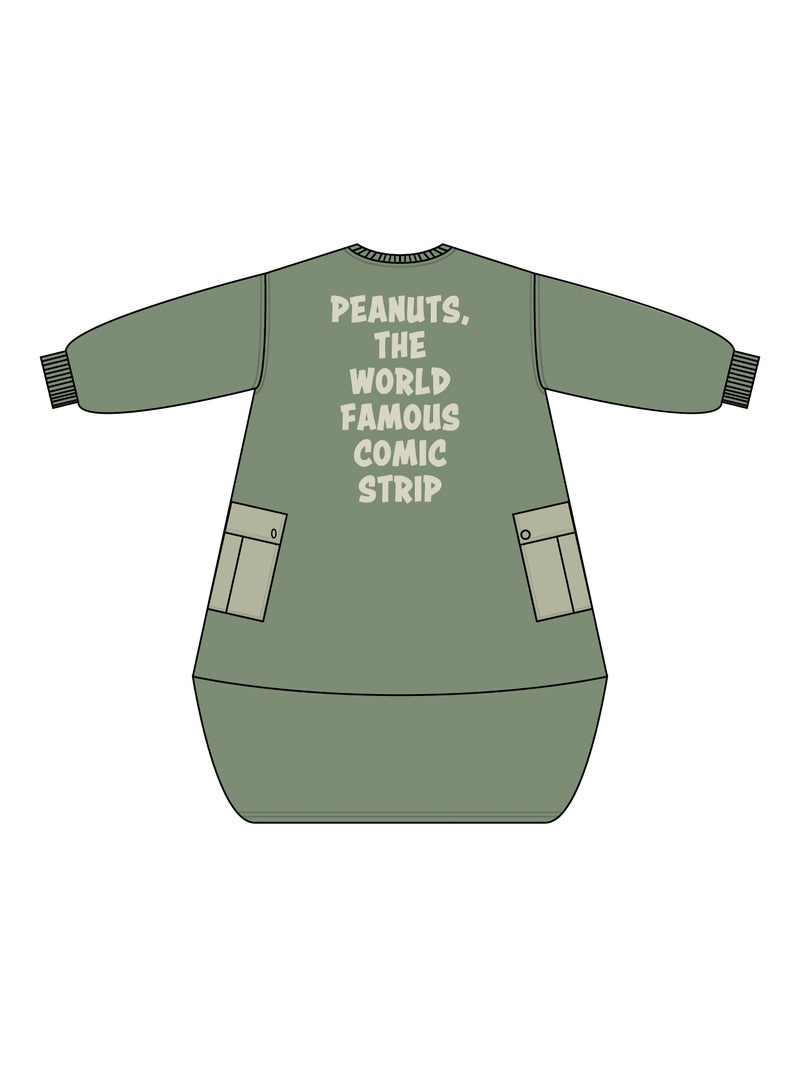 【JUICY×PEANUTS】“VINTAGE SNOOPY”異素材切替 総刺繍バルーンワンピース〔Lady's〕〔別注〕
