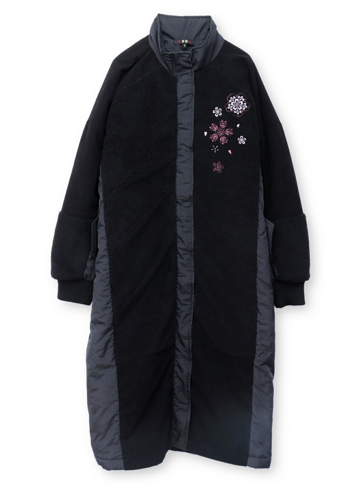  【雅結】桜刺繍切替ロングアウター
