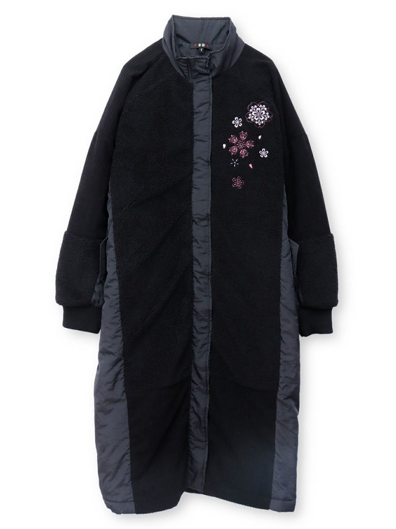  【雅結】桜刺繍切替ロングアウター