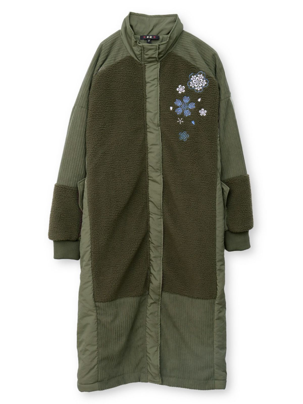  【雅結】桜刺繍切替ロングアウター