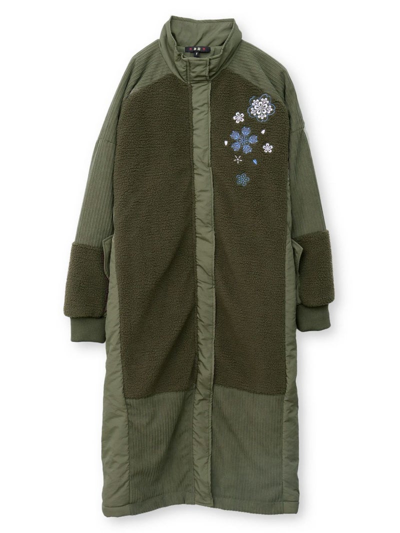 【雅結】桜刺繍切替ロングアウター