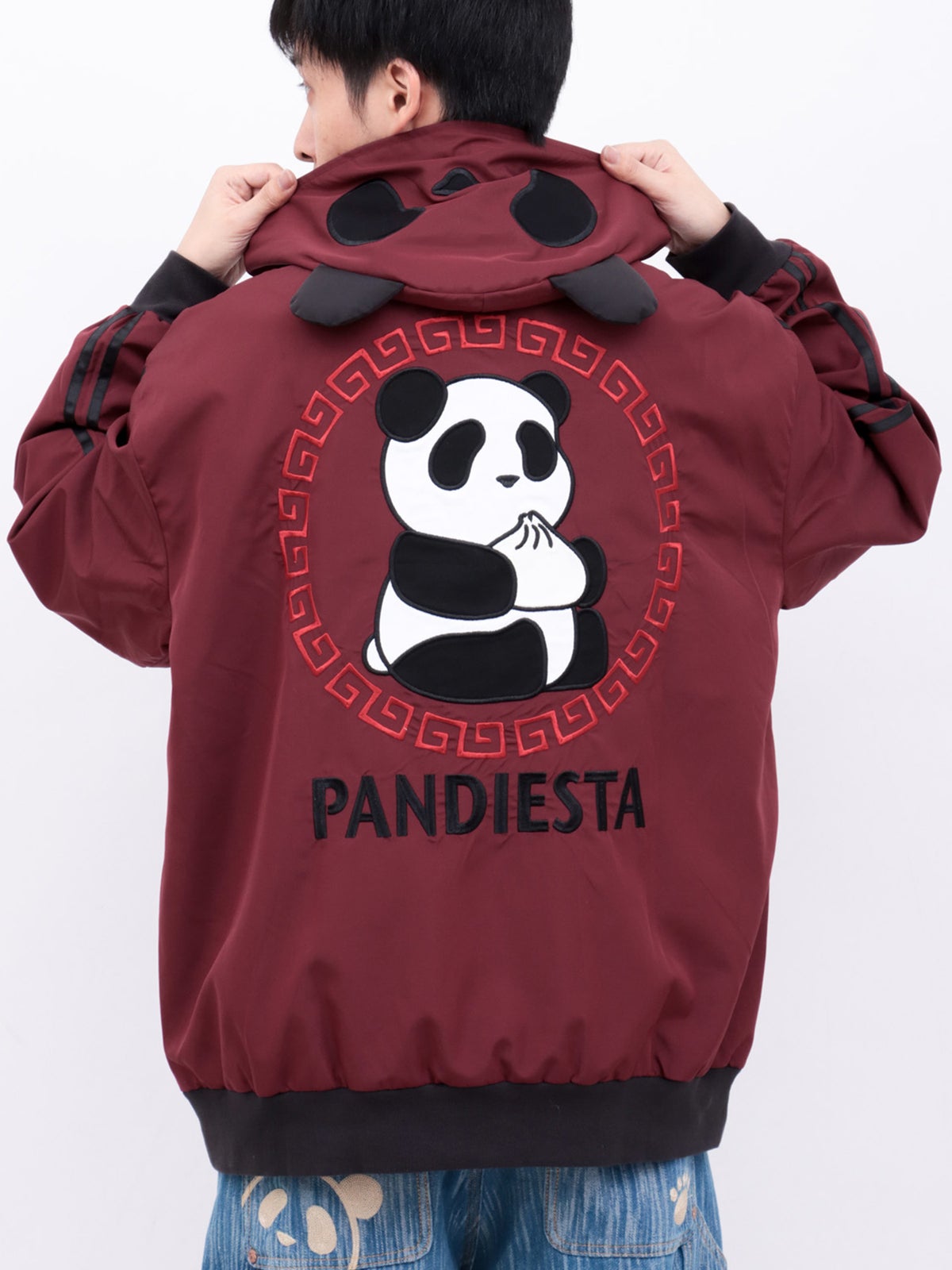 【PANDIESTA JAPAN】“中華パンダ”刺繍入りなりきりフードブルゾン