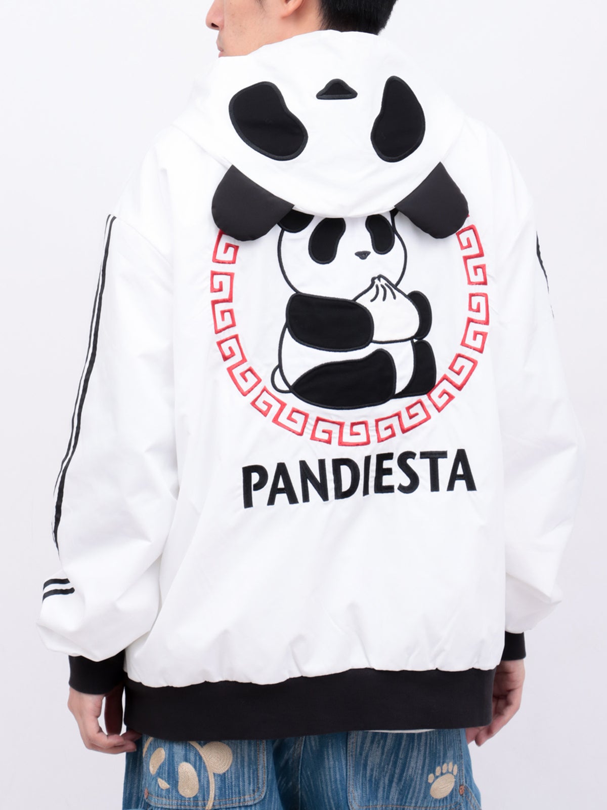 【PANDIESTA JAPAN】“中華パンダ”刺繍入りなりきりフードブルゾン