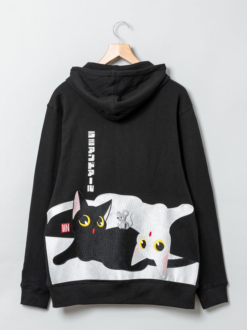 【LiN】“アートなLamy&Earl”刺繍入りZIPパーカー