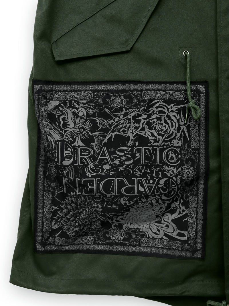  【DRASTIC GARDEN】“劇薬ノ園”刺繍入り3WAYモッズコート