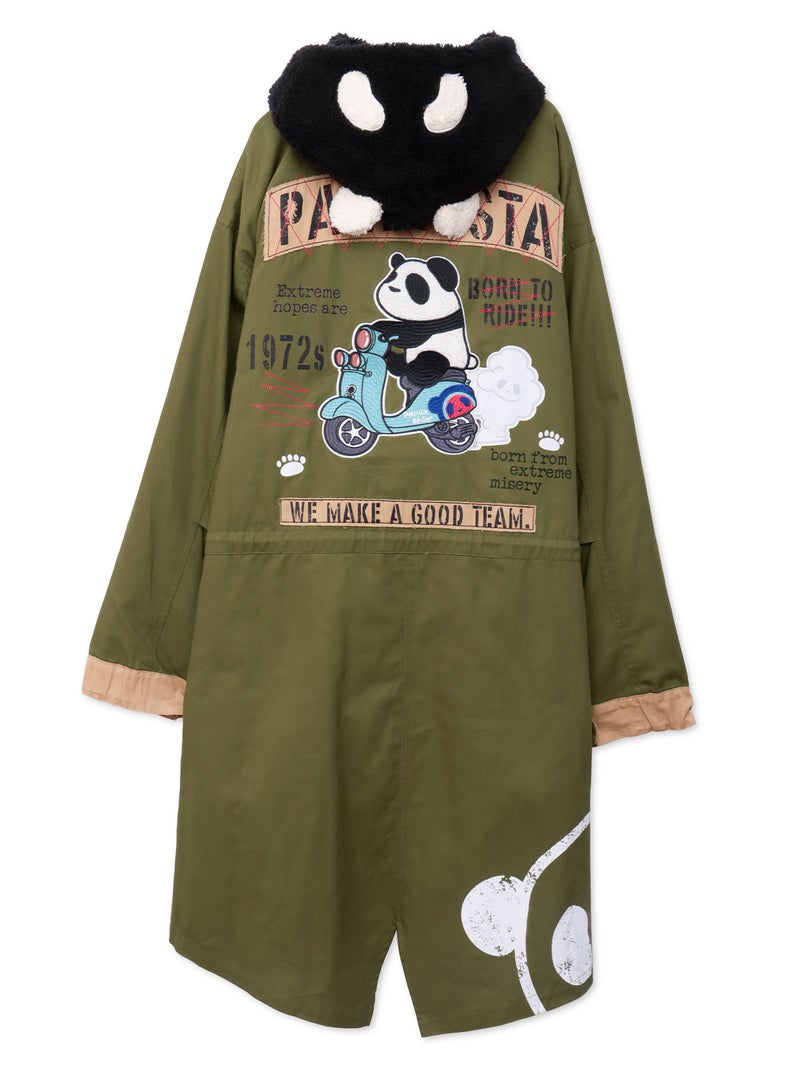 【PANDIESTA JAPAN】“スクーターパンダ”刺繍入り3WAYモッズコート
