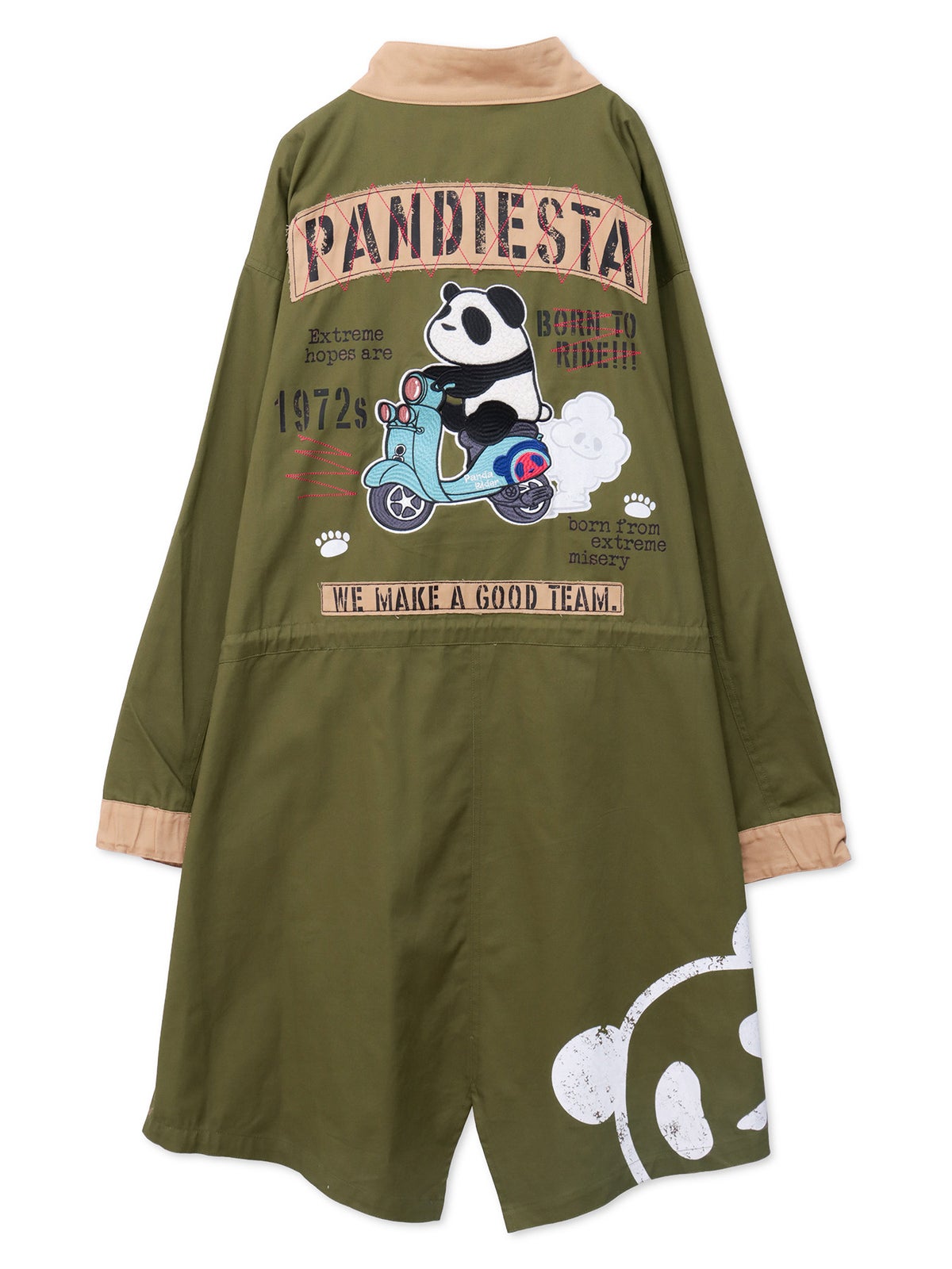 【PANDIESTA JAPAN】“スクーターパンダ”刺繍入り3WAYモッズコート