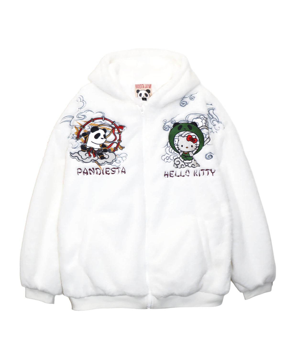 【Hello Kitty×PANDIESTA JAPAN】“風神雷神”刺繍入りファーパーカー
