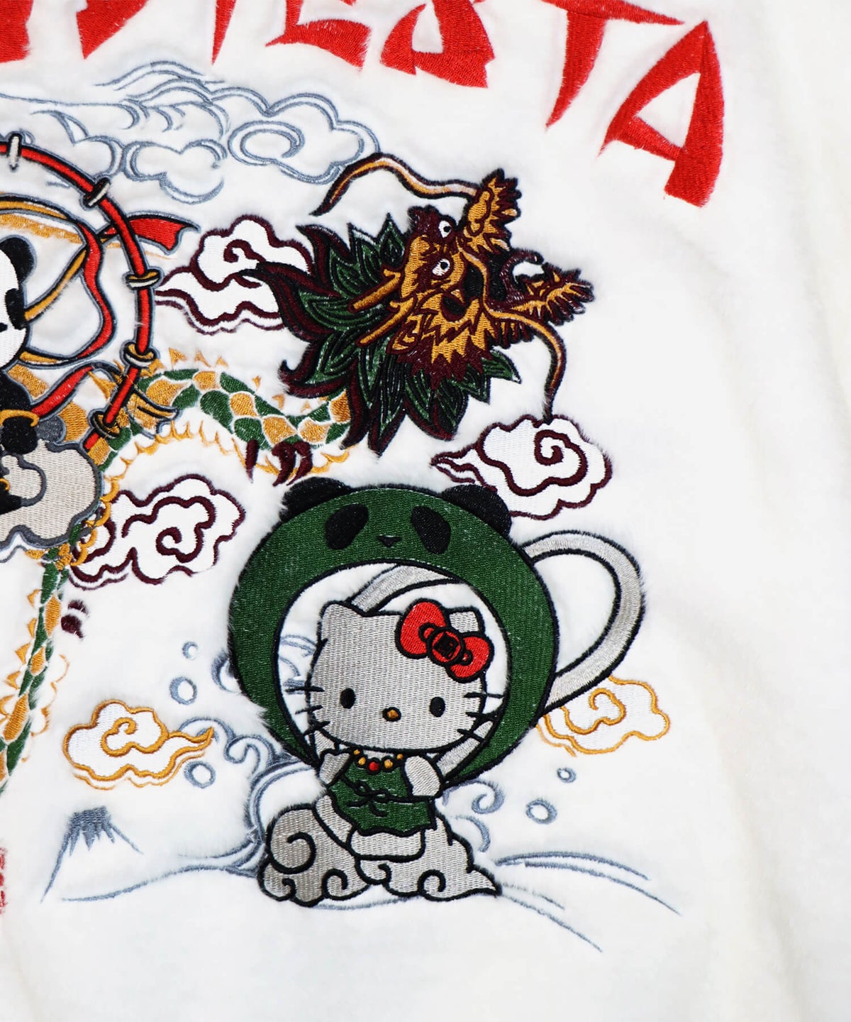 【Hello Kitty×PANDIESTA JAPAN】“風神雷神”刺繍入りファーパーカー