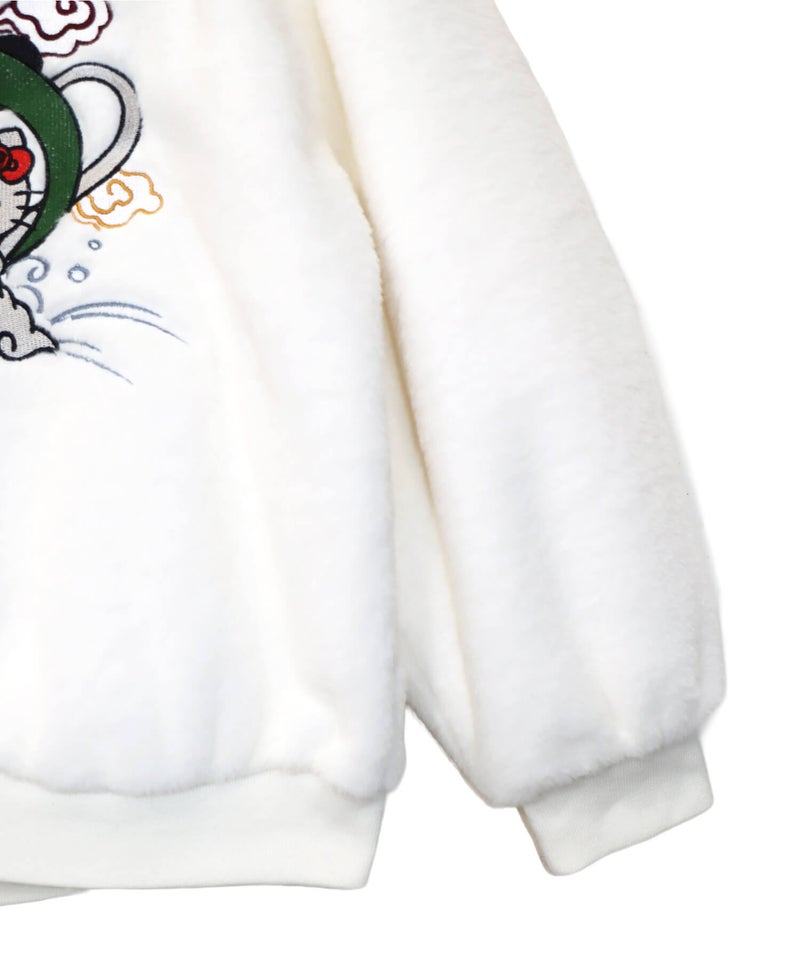 【Hello Kitty×PANDIESTA JAPAN】“風神雷神”刺繍入りファーパーカー