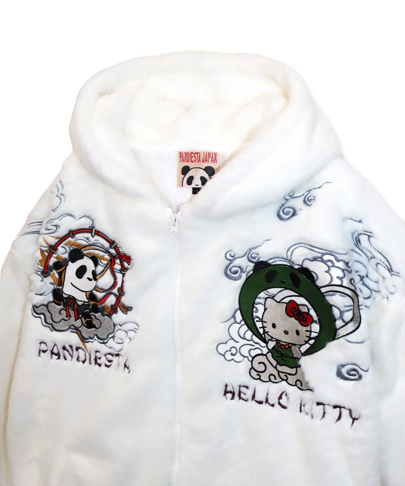 【Hello Kitty×PANDIESTA JAPAN】“風神雷神”刺繍入りファーパーカー