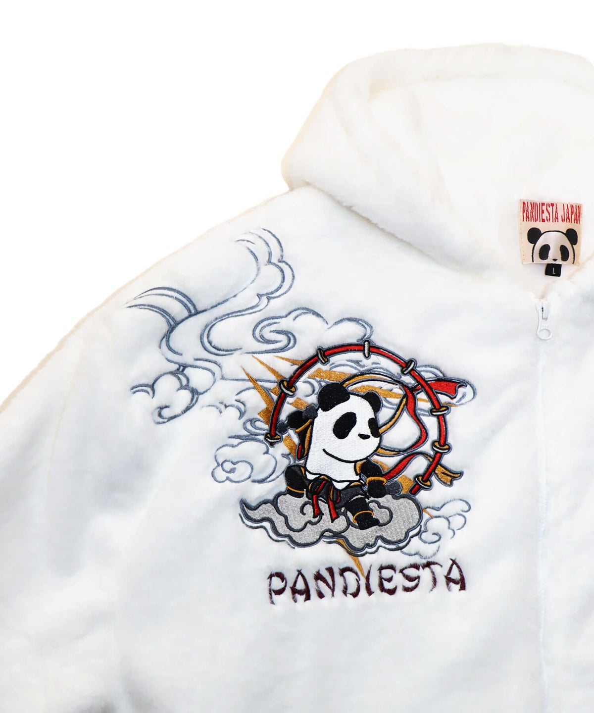 【Hello Kitty×PANDIESTA JAPAN】“風神雷神”刺繍入りファーパーカー