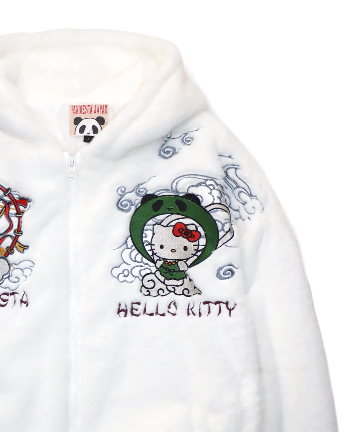 【Hello Kitty×PANDIESTA JAPAN】“風神雷神”刺繍入りファーパーカー