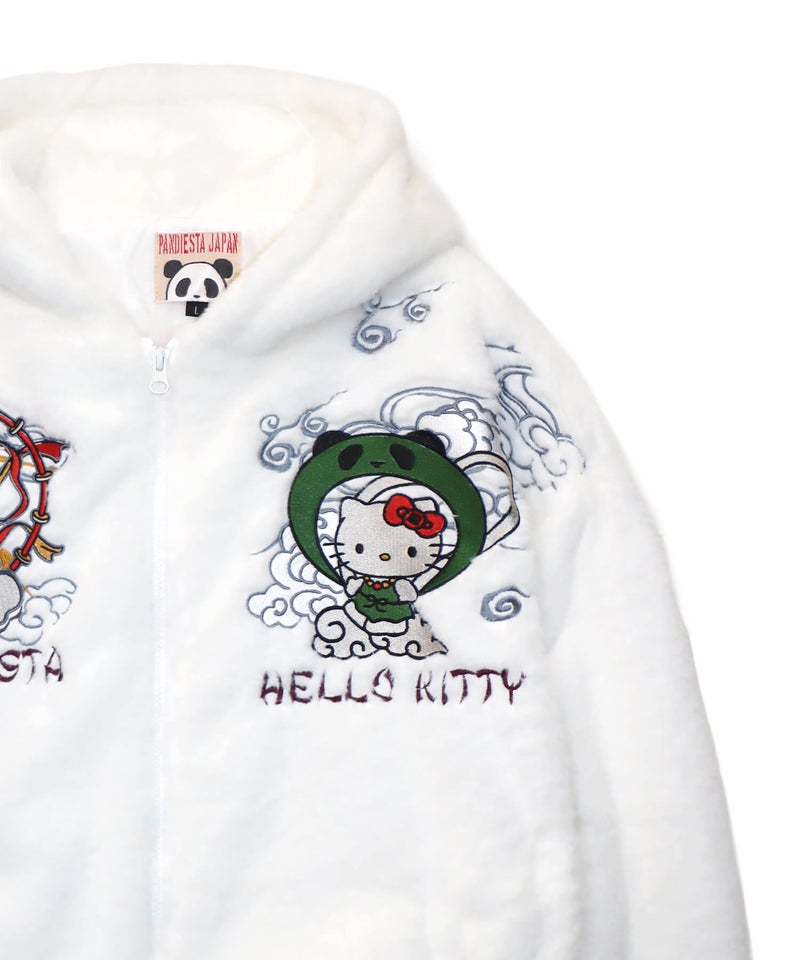【Hello Kitty×PANDIESTA JAPAN】“風神雷神”刺繍入りファーパーカー