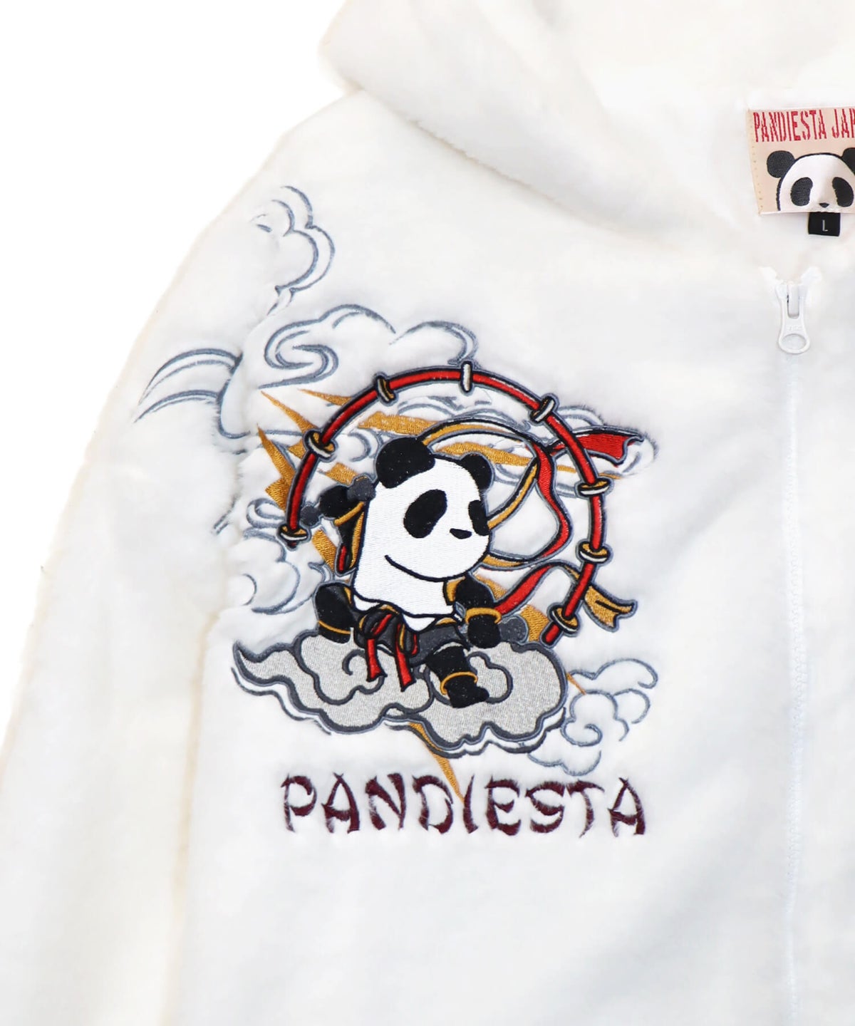 【Hello Kitty×PANDIESTA JAPAN】“風神雷神”刺繍入りファーパーカー