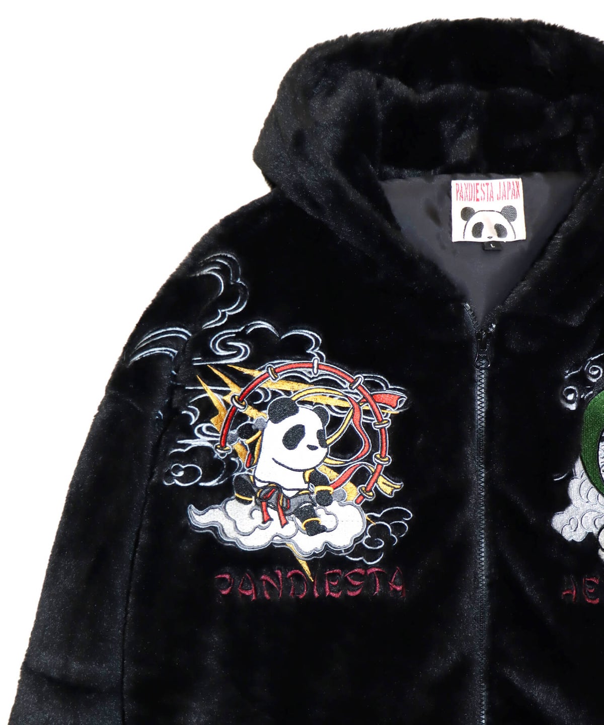 【Hello Kitty×PANDIESTA JAPAN】“風神雷神”刺繍入りファーパーカー