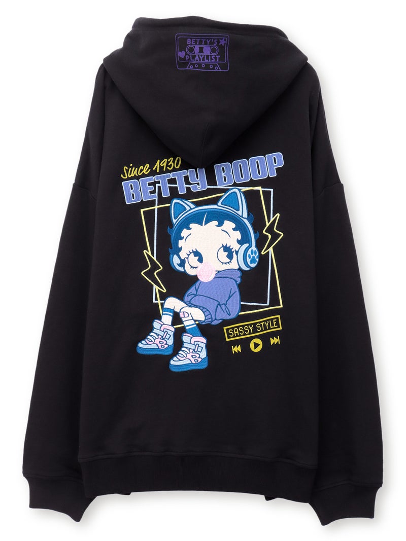 【BETTY BOOP】“TOXIC BETTY”刺繍入りZIPパーカー〔別注〕