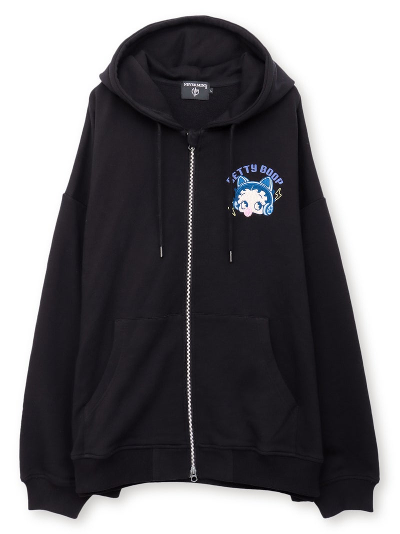 【BETTY BOOP】“TOXIC BETTY”刺繍入りZIPパーカー〔別注〕