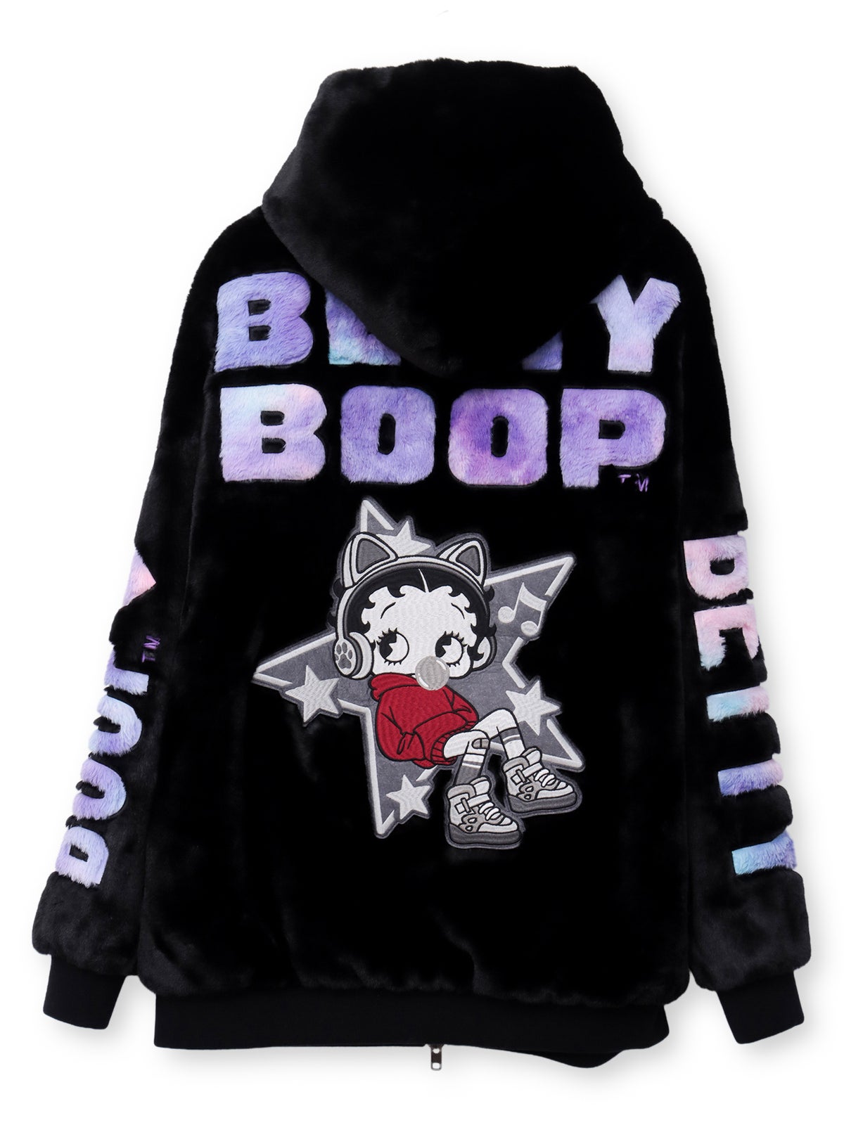 【BETTY BOOP】“TOXIC BETTY”刺繍入りファーパーカー〔別注〕
