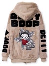 【BETTY BOOP】“TOXIC BETTY”刺繍入りファーパーカー〔別注〕