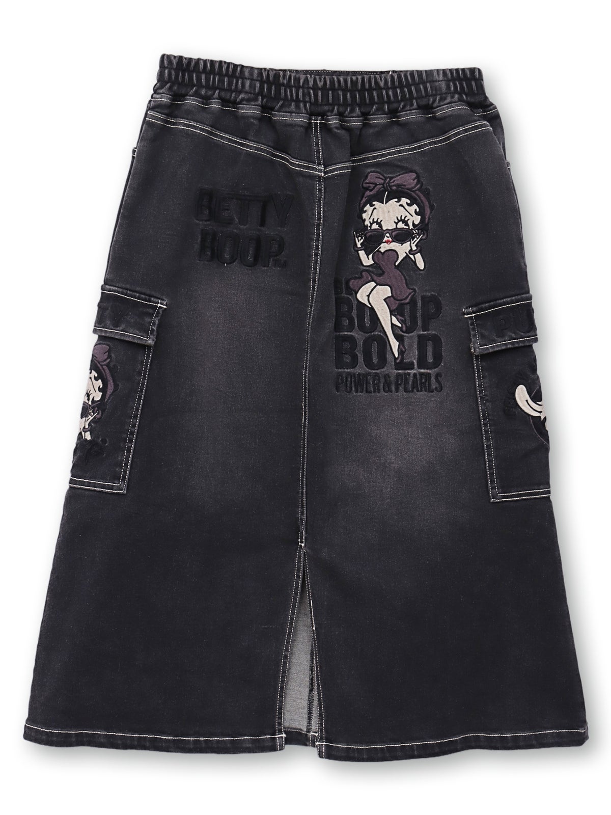【BETTY BOOP】“ベティ＆パジー”総刺繍デニムスカート