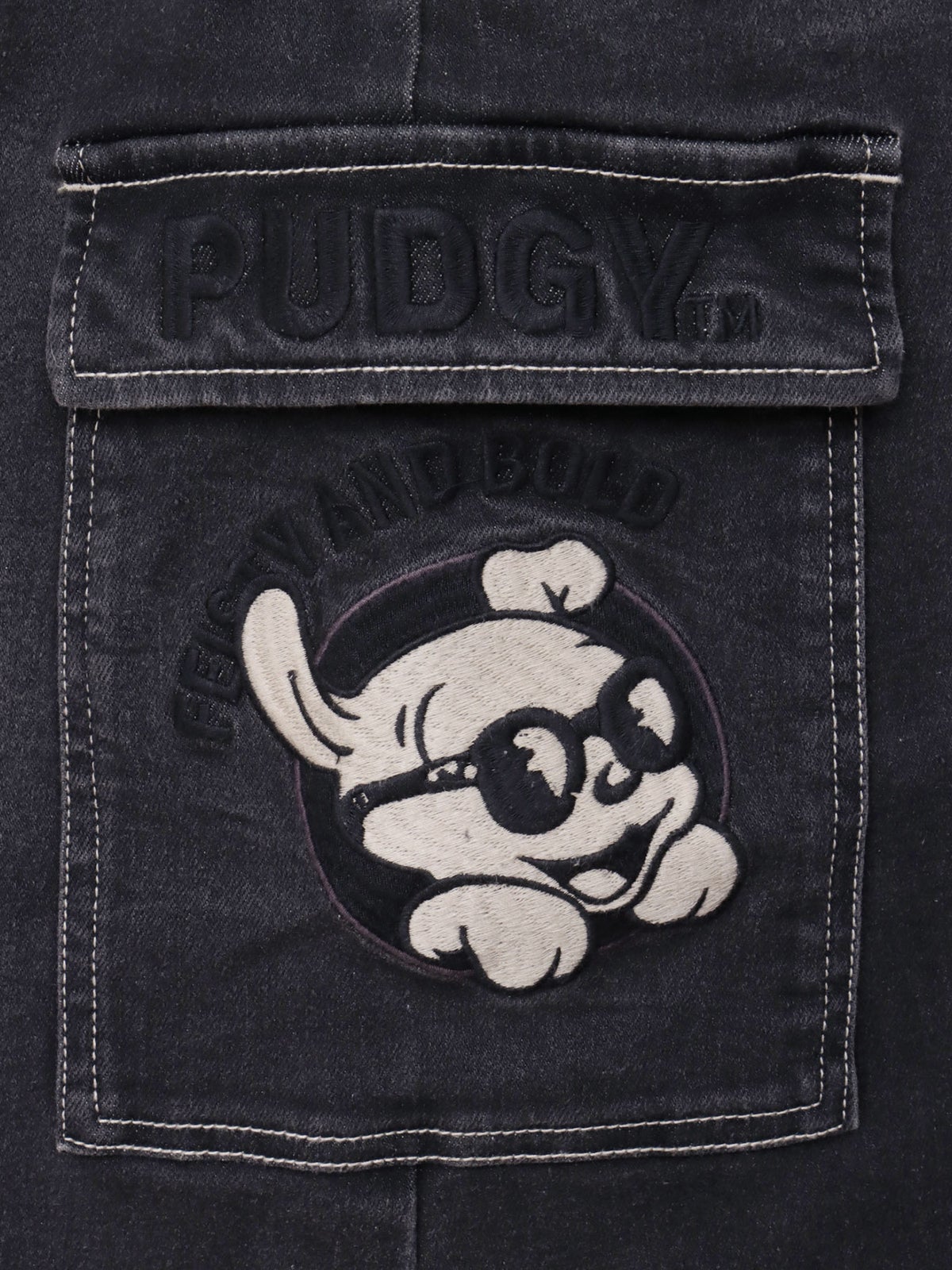 【BETTY BOOP】“ベティ＆パジー”総刺繍デニムスカート
