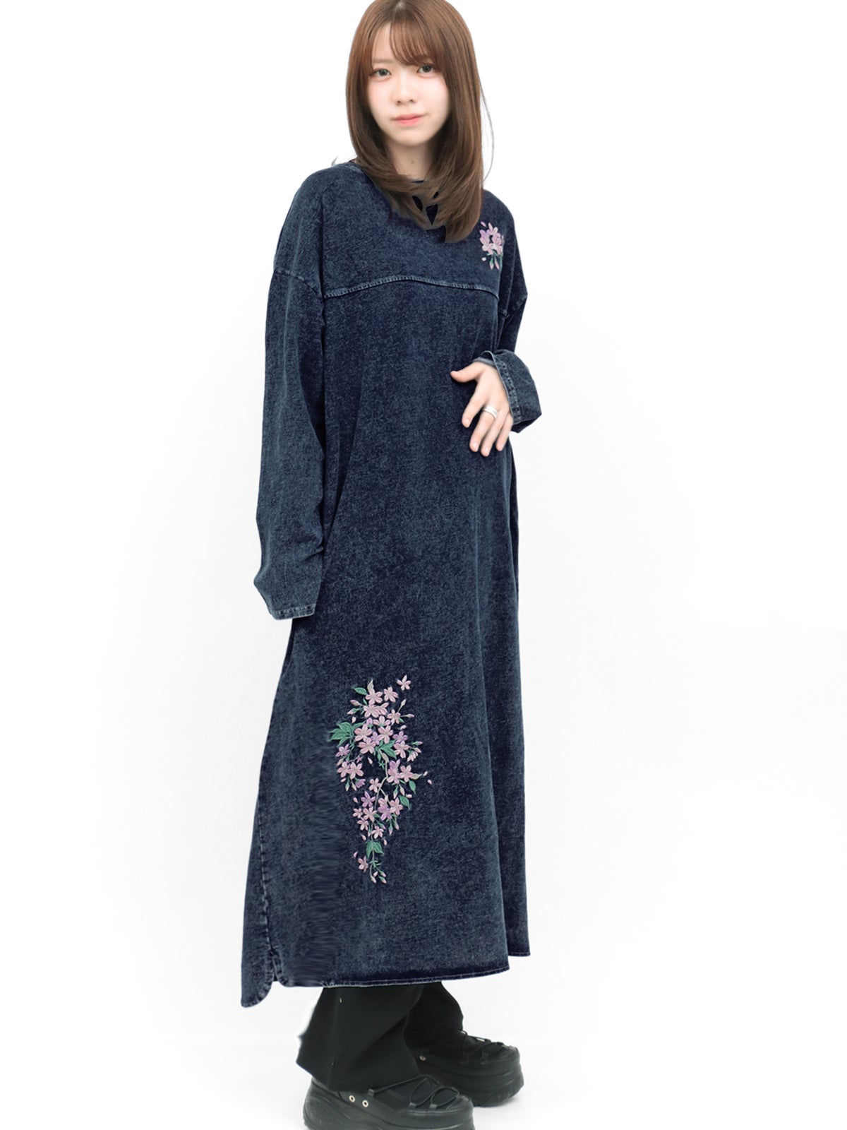 【雅結】桜刺繍ワンピース
