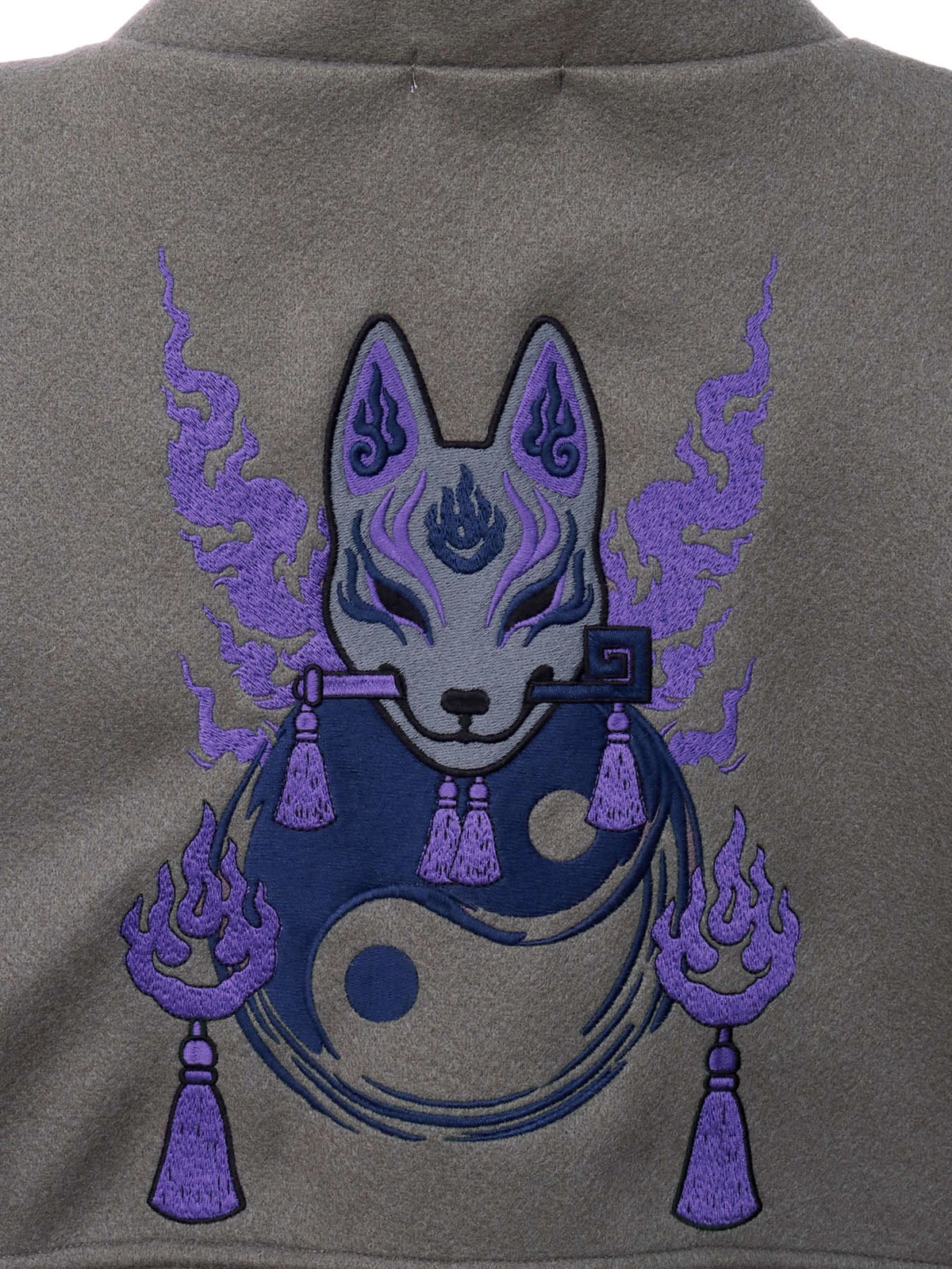 【雅結 -EN-】“狐面”刺繍入り羽織りコート