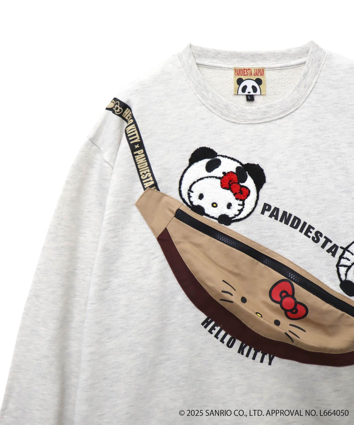 【Hello Kitty×PANDIESTA JAPAN】“バック風ポケット付き”サガラ刺繍仲良しスウェット