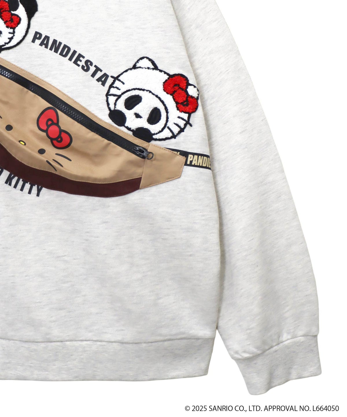 【Hello Kitty×PANDIESTA JAPAN】“バック風ポケット付き”サガラ刺繍仲良しスウェット