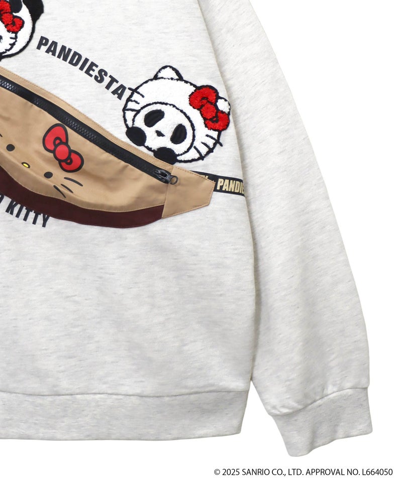 【Hello Kitty×PANDIESTA JAPAN】“バック風ポケット付き”サガラ刺繍仲良しスウェット