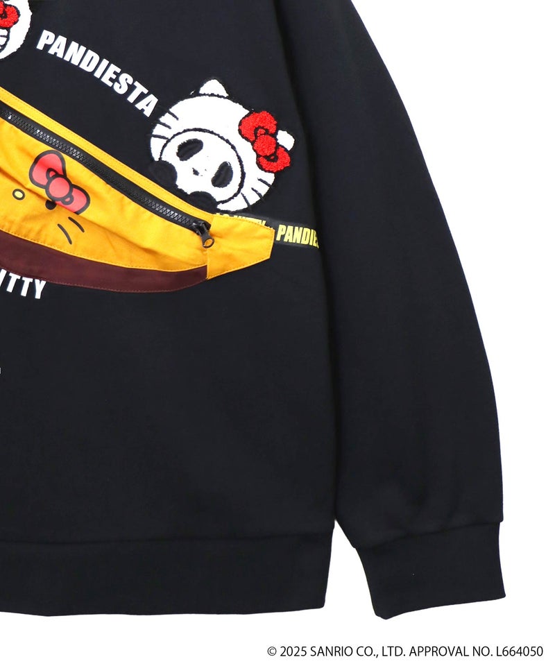 【Hello Kitty×PANDIESTA JAPAN】“バック風ポケット付き”サガラ刺繍仲良しスウェット