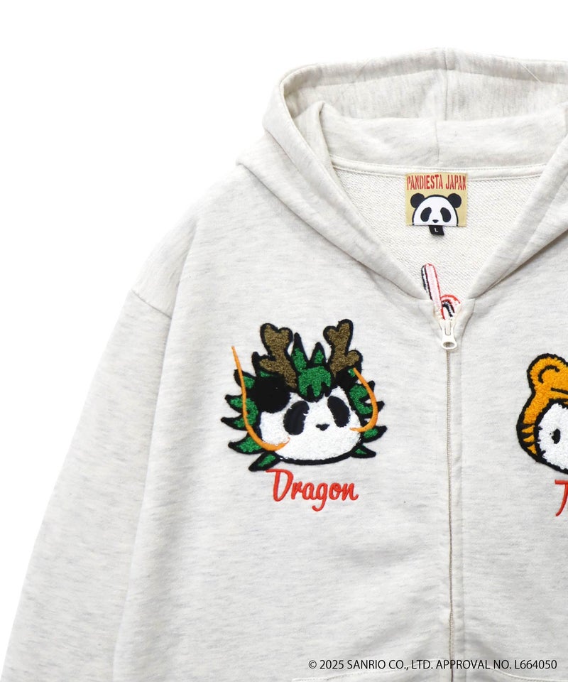 【Hello Kitty×PANDIESTA JAPAN】“なりきり龍虎”刺繍入りZIPパーカー