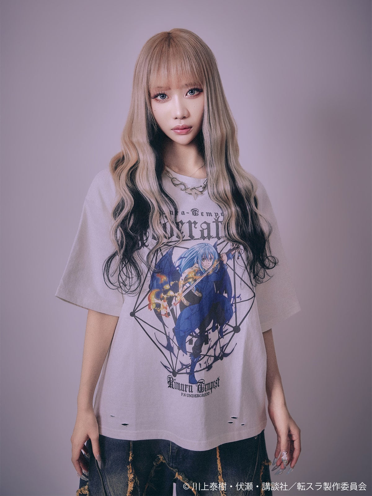 【P.N UNDERGROUND×転生したらスライムだった件】“リムル”ダメージTシャツ