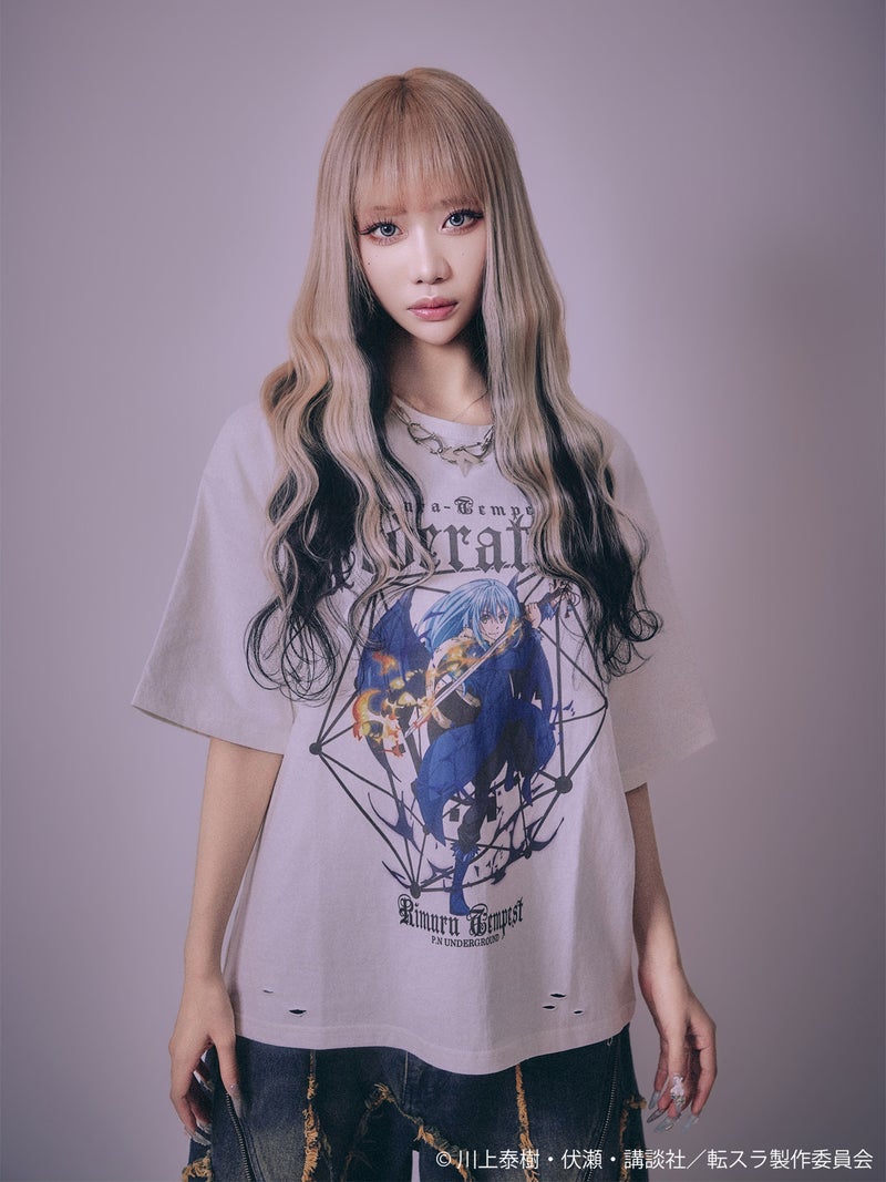 【P.N UNDERGROUND×転生したらスライムだった件】“リムル”ダメージTシャツ