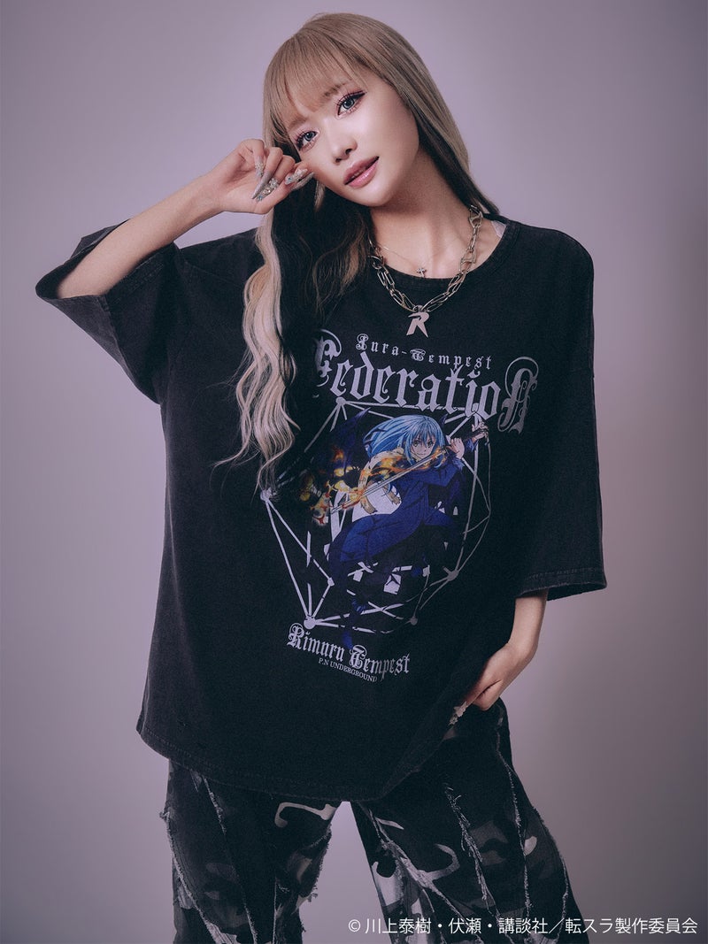 【P.N UNDERGROUND×転生したらスライムだった件】“リムル”ダメージTシャツ