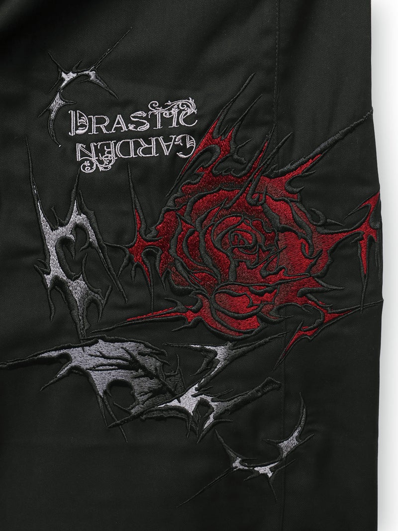 【DRASTIC GARDEN】“稲妻ノ薔薇”総刺繍ワイドパンツ