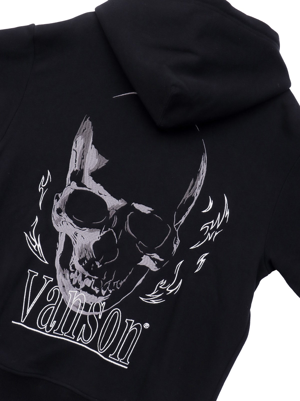 【VANSON】スカル 刺繍入りフルZIPパーカー〔別注〕