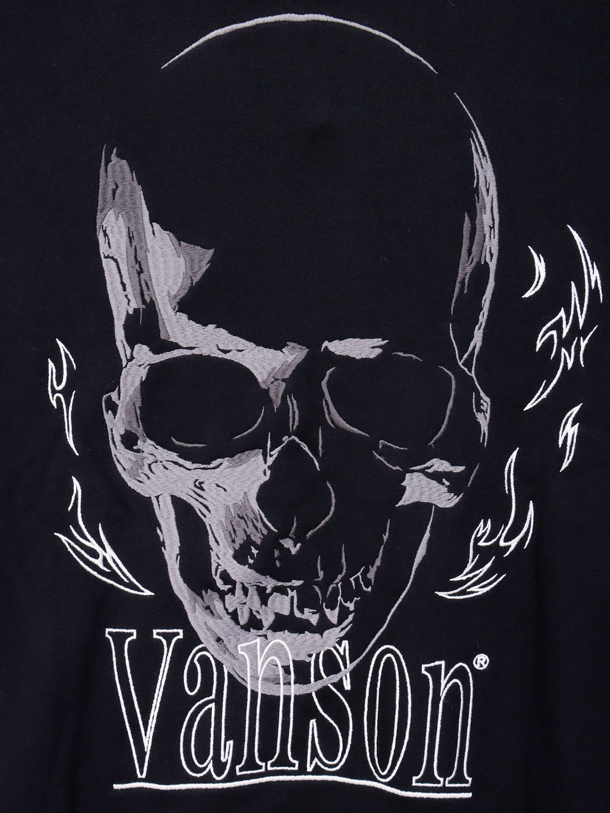 【VANSON】スカル 刺繍入りフルZIPパーカー〔別注〕