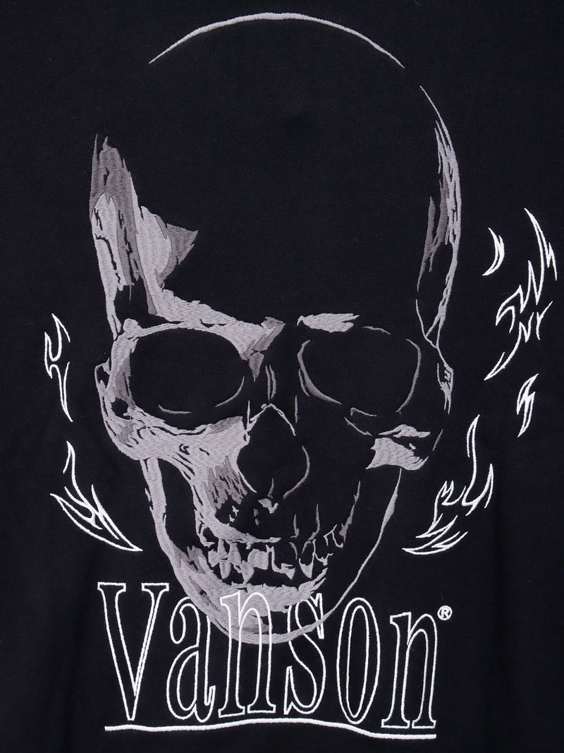 【VANSON】スカル 刺繍入りフルZIPパーカー〔別注〕