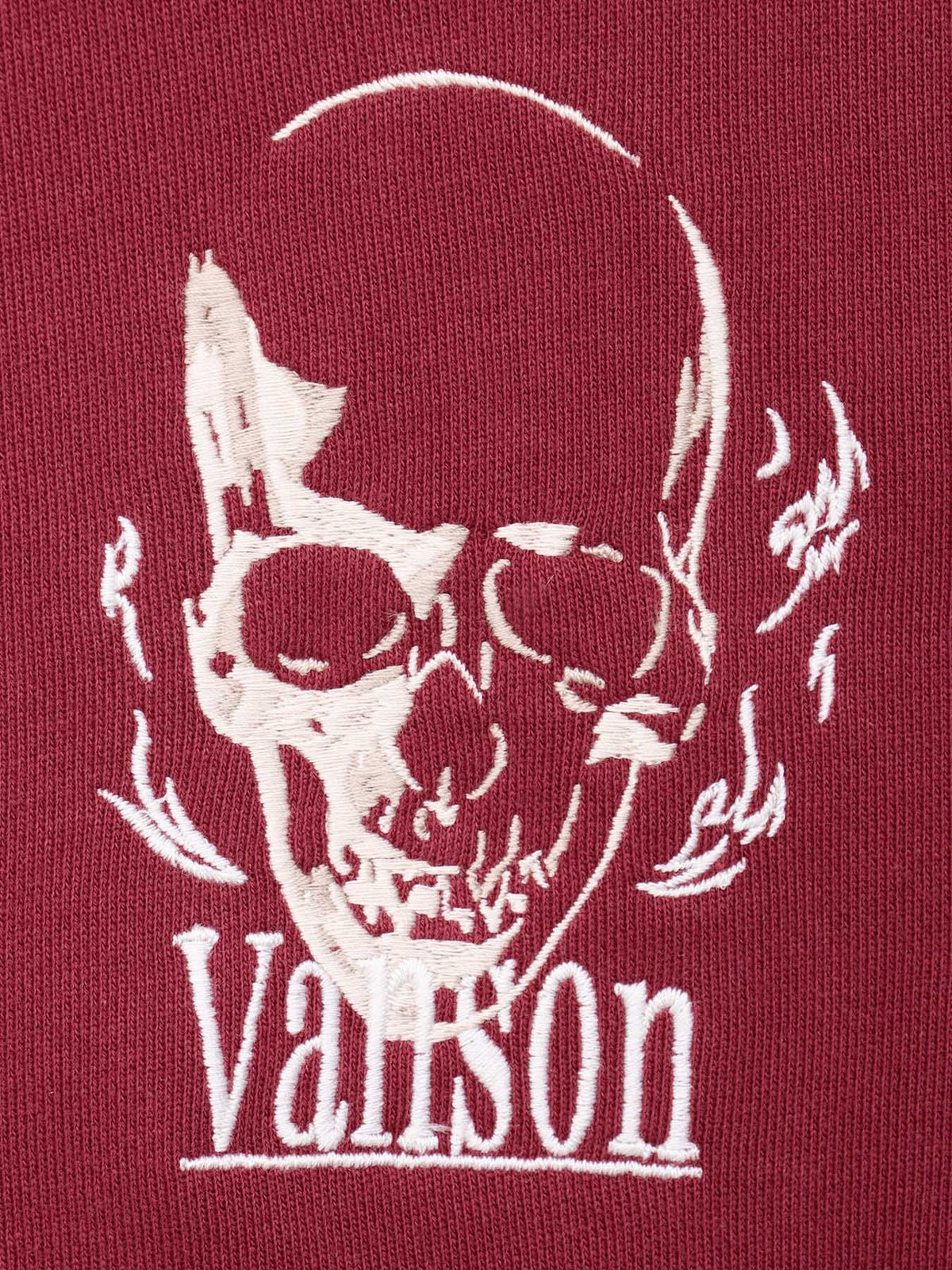 【VANSON】スカル 刺繍入りフルZIPパーカー〔別注〕