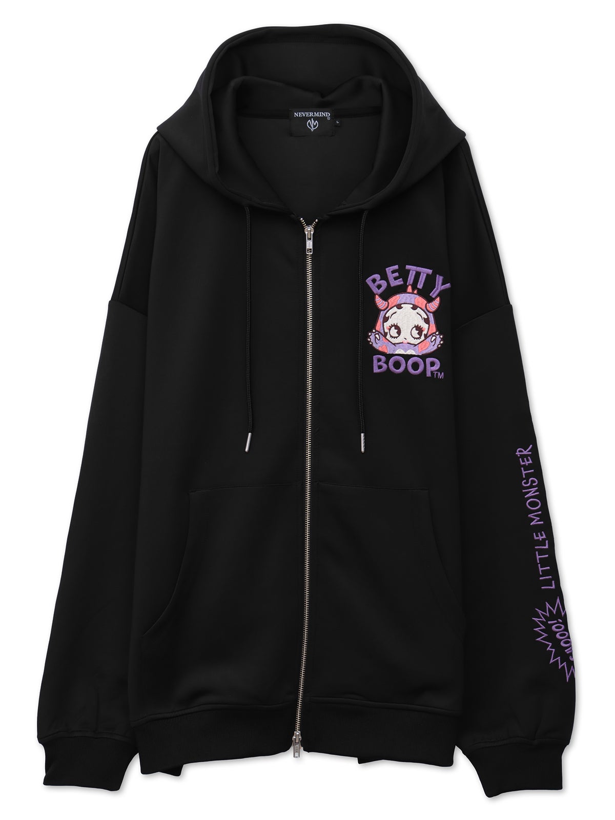 【BETTY BOOP】“恐竜 BETTY”刺繍入りZIPパーカー