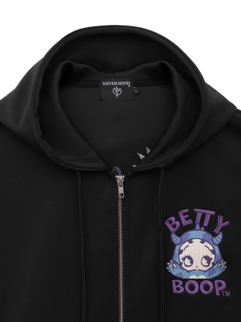 【BETTY BOOP】“恐竜 BETTY”刺繍入りZIPパーカー