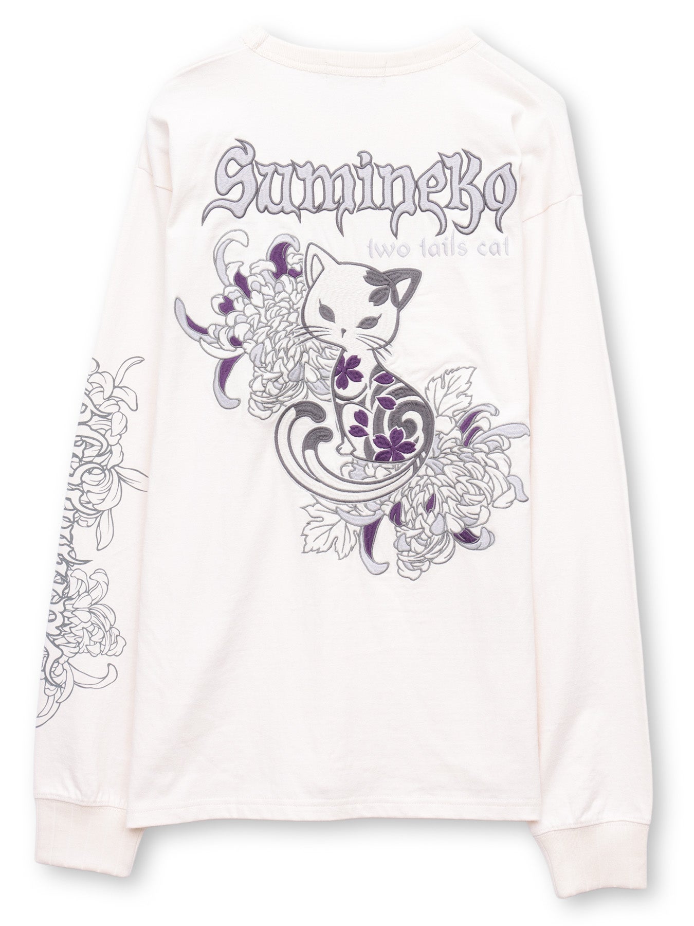 SUMINEKO】“菊と墨猫”刺繍入りロンT | 流儀圧搾 ONLINE SHOP【流儀圧搾